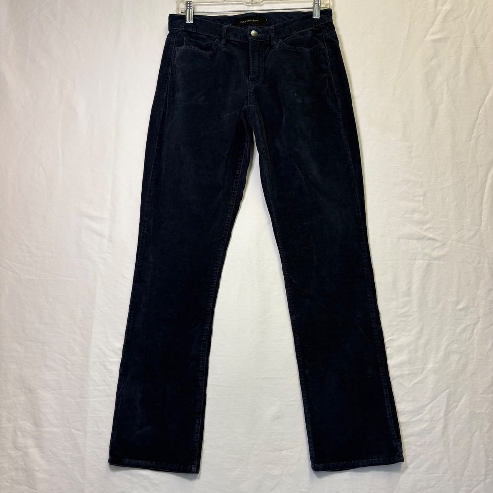 Calvin Klein Jeans Women's Size 6 Navy Blue Corduroy Straight Leg Pants